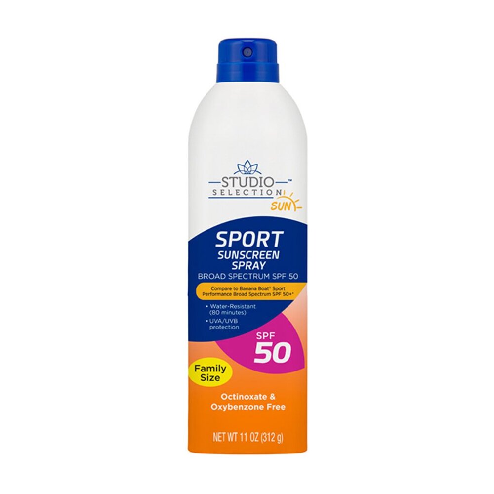Studio Selection Sport Sunscreen Spray SPF 50 Broad Spectrum Family Size 11 oz